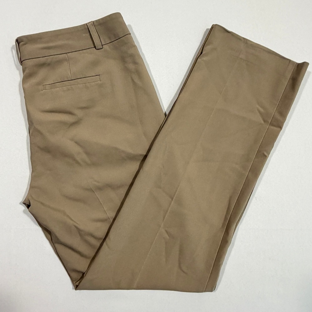 Apt. 9 Womens 6 Torie Khaki Dress Pants Straight Leg Trousers Tan Stretch